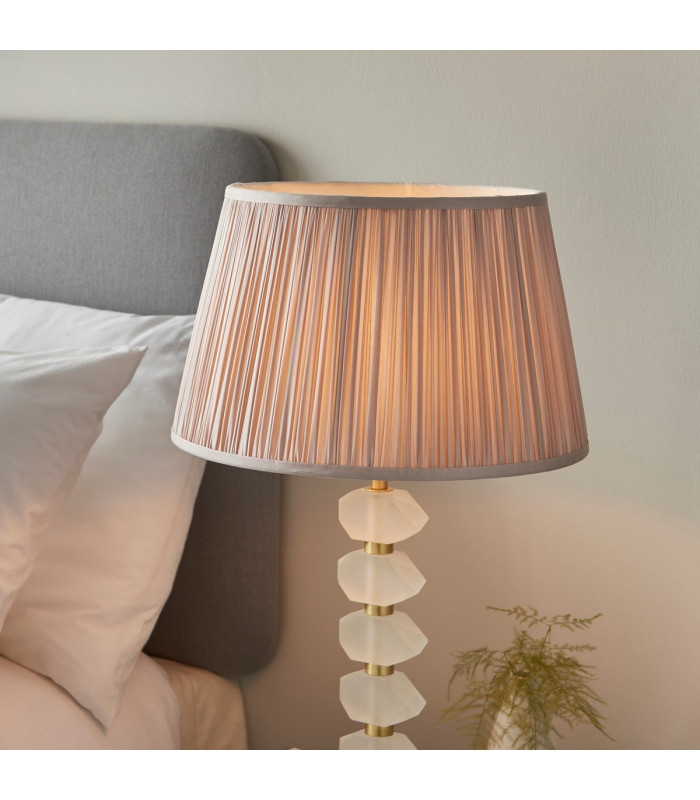 Annabelle & Freya Base & Shade Table Lamp Frosted Crystal & Dusky Pink Silk-5