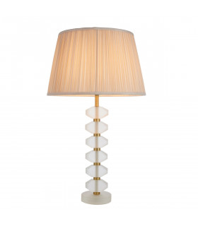 Annabelle & Freya Base & Shade Table Lamp Frosted Crystal & Oyster Silk-1
