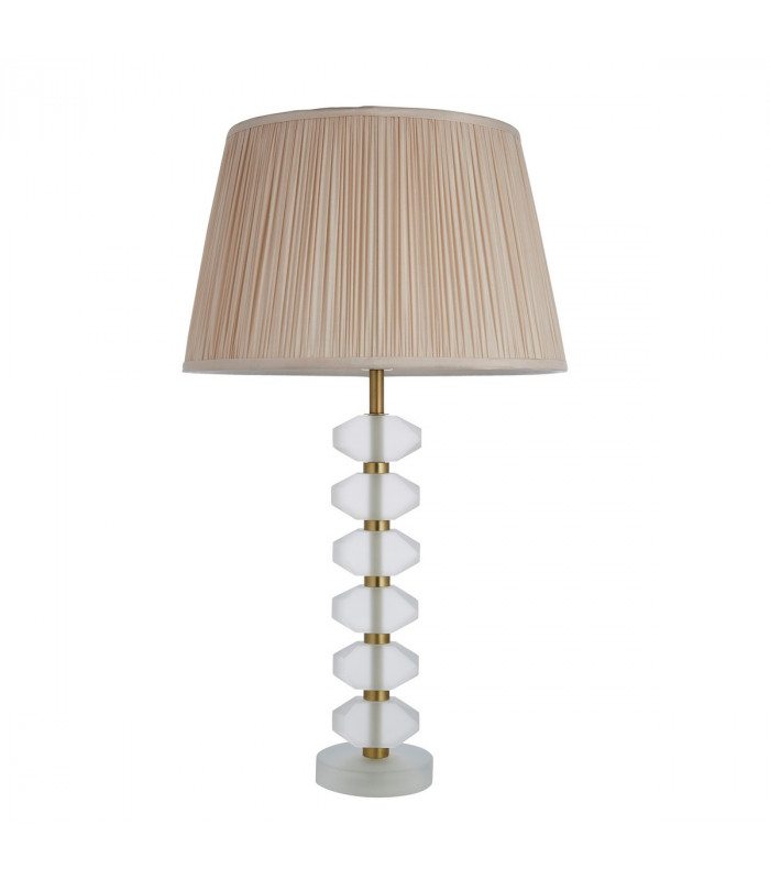 Annabelle & Freya Base & Shade Table Lamp Frosted Crystal & Oyster Silk-6