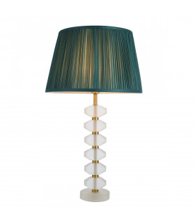 Annabelle & Freya Base & Shade Table Lamp Frosted Crystal & Fir Silk-1