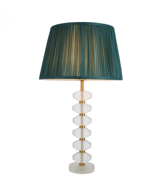 Annabelle & Freya Base & Shade Table Lamp Frosted Crystal & Fir Silk-1
