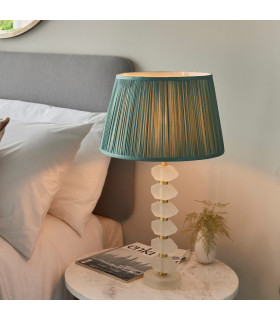 Annabelle & Freya Base & Shade Table Lamp Frosted Crystal & Fir Silk-2