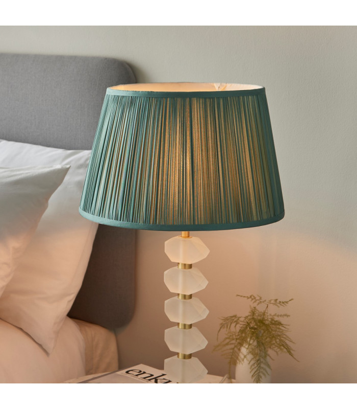 Annabelle & Freya Base & Shade Table Lamp Frosted Crystal & Fir Silk-5