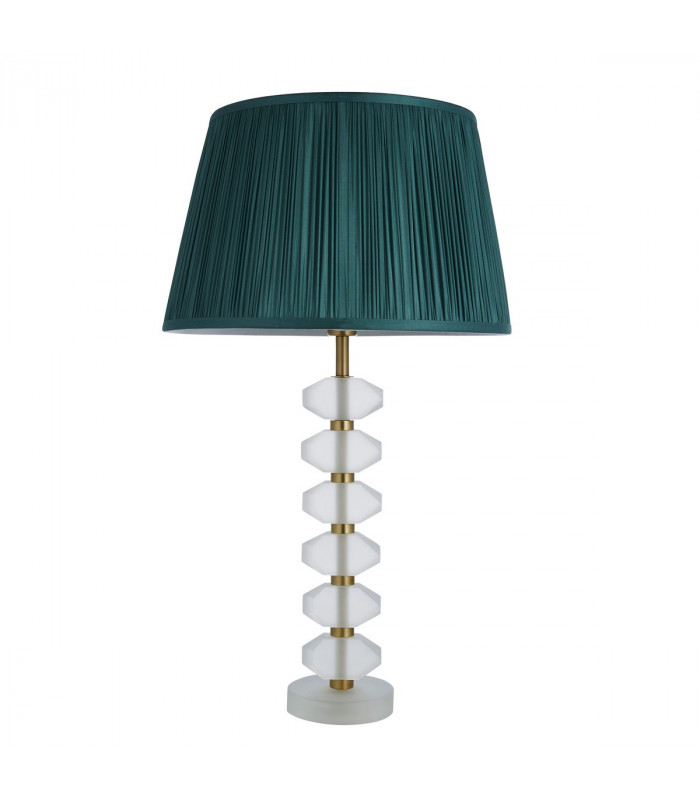 Annabelle & Freya Base & Shade Table Lamp Frosted Crystal & Fir Silk-6