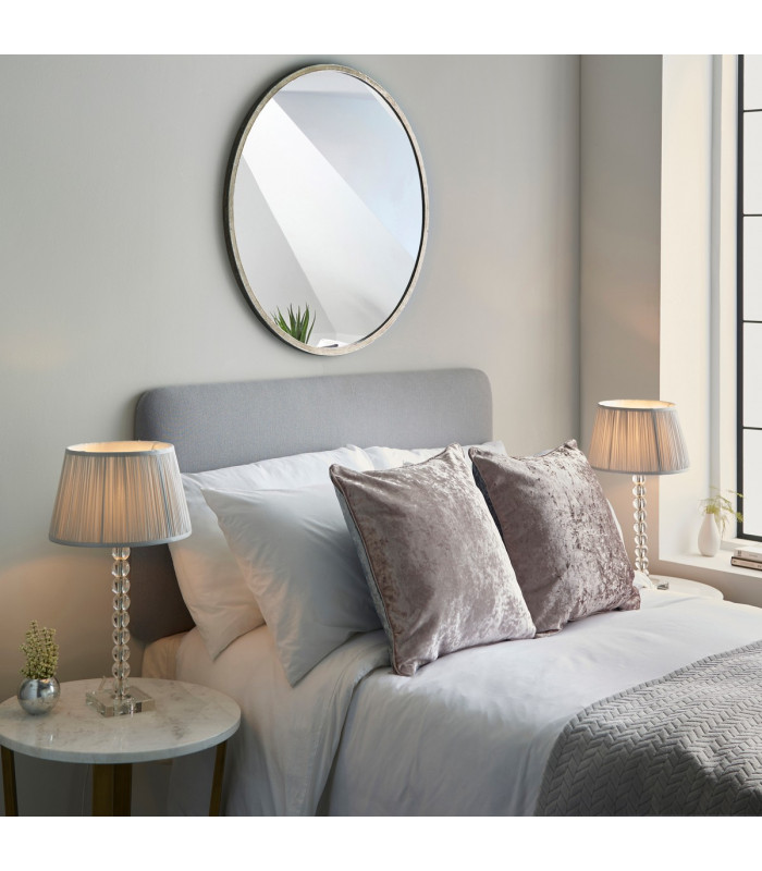 Adelie & Freya Base & Shade Table Lamp Clear Crystal Glass & Silver Silk-4