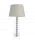 Adelie & Cici Base & Shade Table Lamp Clear Crystal Glass Bright Nickel Plate & Ivory Fabric-8
