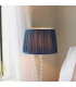 Adelie & Wentworth Base & Shade Table Lamp Clear Crystal Glass Bright Nickel Plate & Midnight Blue Silk-5