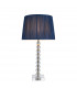 Adelie & Wentworth Base & Shade Table Lamp Clear Crystal Glass Bright Nickel Plate & Midnight Blue Silk-8
