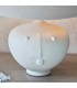 Mrs & Cici Base & Shade Table Lamp Matt White Ceramic & Grey Linen Mix Fabric-4