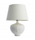 Mrs & Cici Base & Shade Table Lamp Matt White Ceramic & Ivory Linen Mix Fabric-6