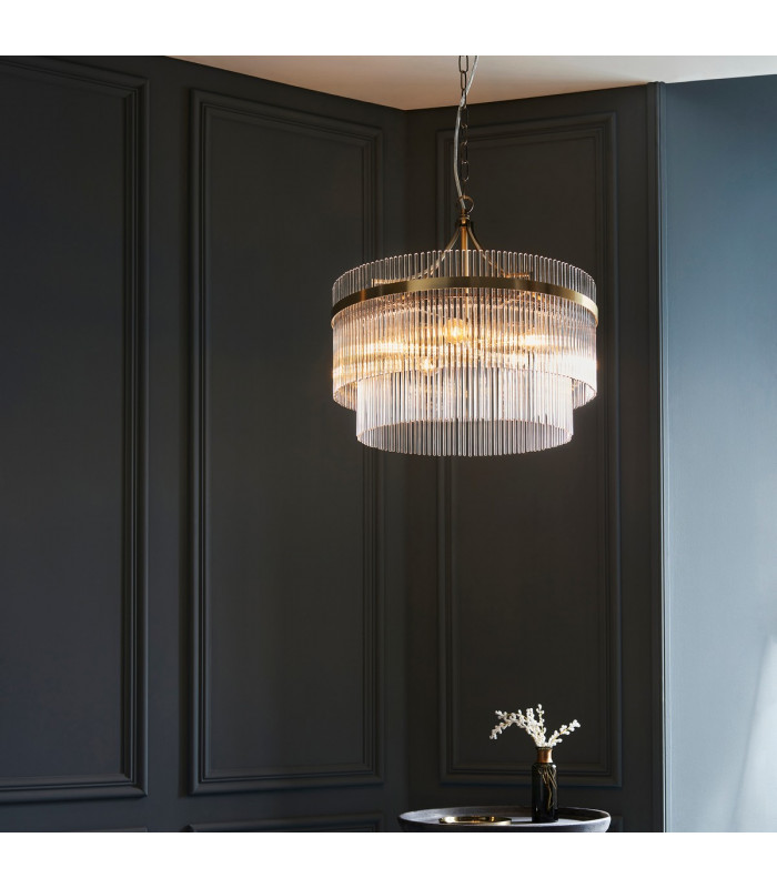 Marietta 5 Light Multi Arm Lamp Ceiling Pendant Antique Brass-3