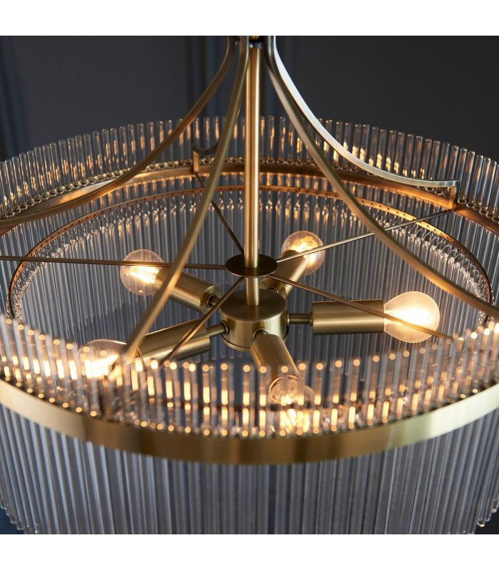 Marietta 5 Light Multi Arm Lamp Ceiling Pendant Antique Brass-7