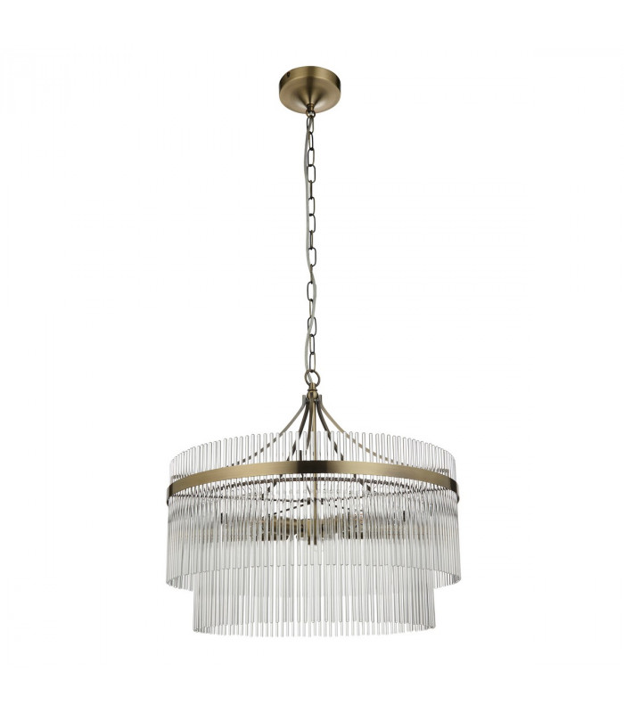 Marietta 5 Light Multi Arm Lamp Ceiling Pendant Antique Brass-10