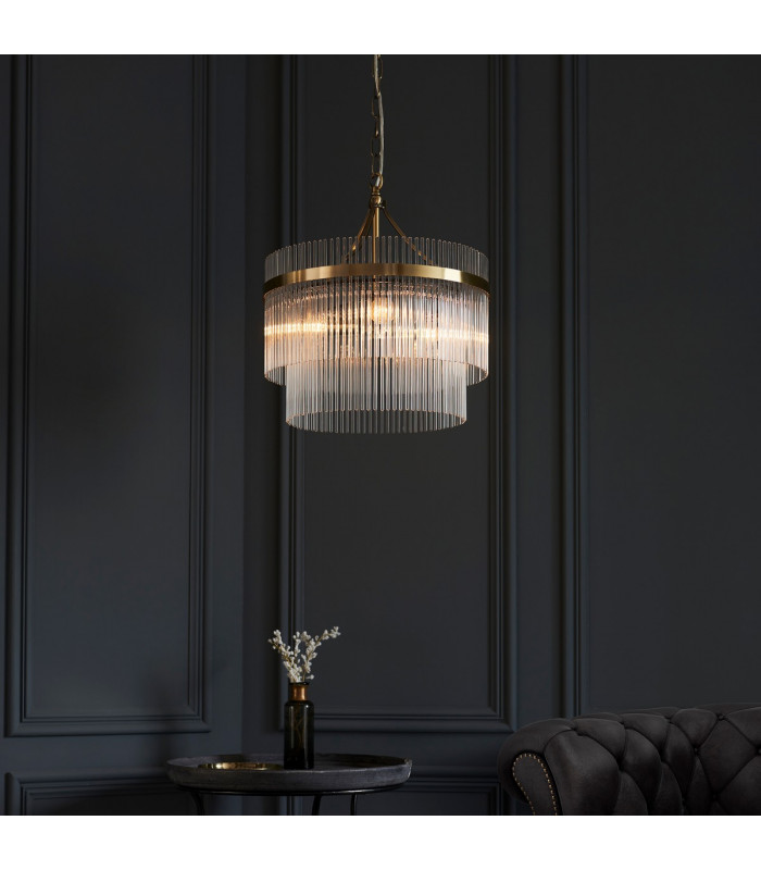 Marietta 3 Light Multi Arm Lamp Ceiling Pendant Antique Brass-3