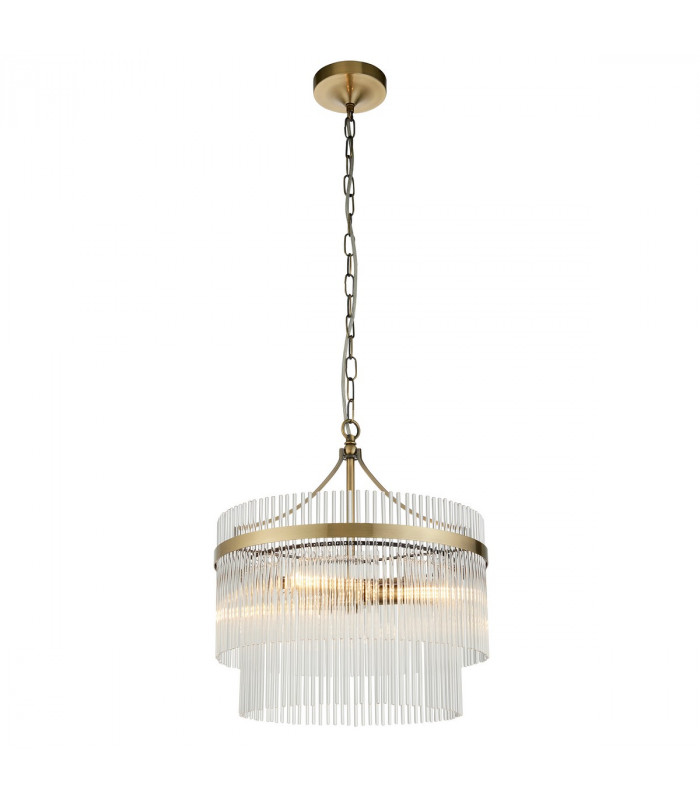 Marietta 3 Light Multi Arm Lamp Ceiling Pendant Antique Brass-8