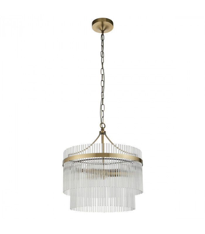 Marietta 3 Light Multi Arm Lamp Ceiling Pendant Antique Brass-10