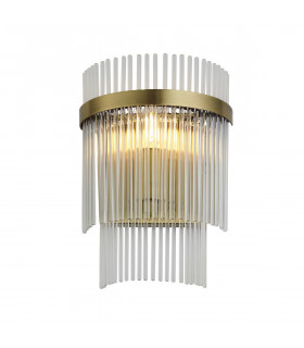 Marietta Glass Wall Lamp Antique Brass-1