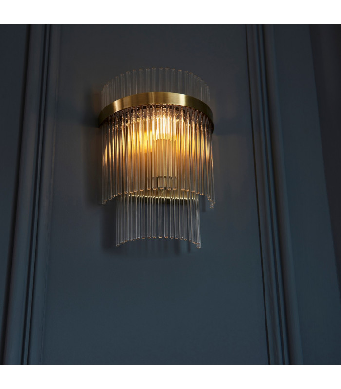 Marietta Glass Wall Lamp Antique Brass-6