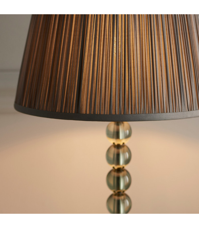 Adelie & Freya Base & Shade Table Lamp Grey Green Tinted Crystal Glass & Charcoal Grey Silk-5