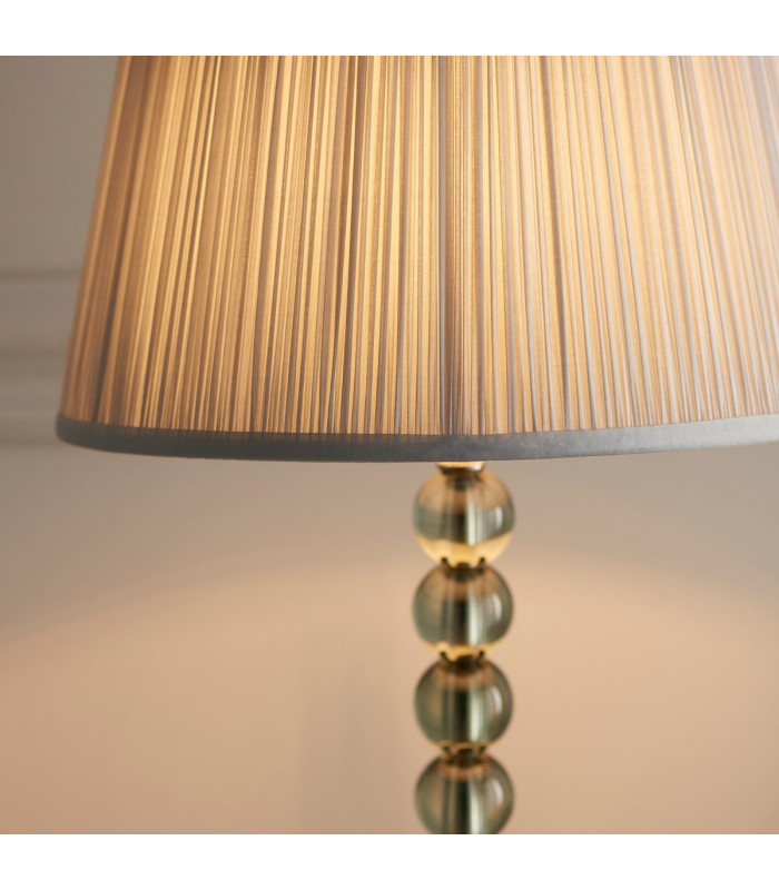 Adelie & Freya Base & Shade Table Lamp Grey Green Tinted Crystal Glass & Silver Satin Silk-5