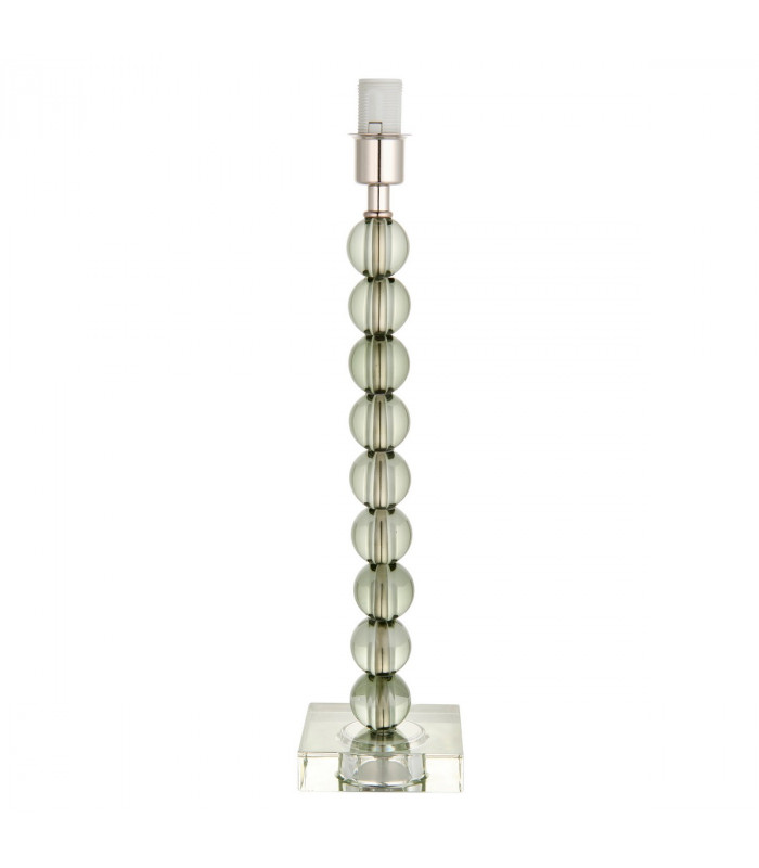 Adelie & Freya Base & Shade Table Lamp Grey Green Tinted Crystal Glass & Silver Satin Silk-7