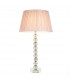 Adelie & Freya Base & Shade Table Lamp Grey Green Tinted Crystal Glass & Dusky Pink Silk-1