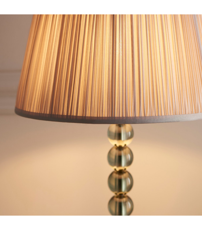 Adelie & Freya Base & Shade Table Lamp Grey Green Tinted Crystal Glass & Dusky Pink Silk-5