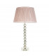 Adelie & Freya Base & Shade Table Lamp Grey Green Tinted Crystal Glass & Dusky Pink Silk-8