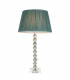 Adelie & Freya Base & Shade Table Lamp Grey Green Tinted Crystal Glass & Fir Silk-1