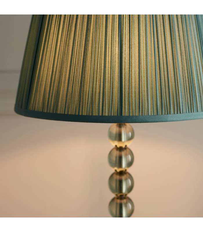 Adelie & Freya Base & Shade Table Lamp Grey Green Tinted Crystal Glass & Fir Silk-5