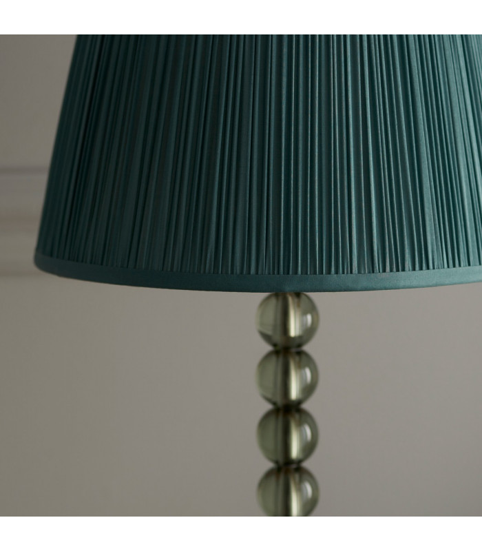 Adelie & Freya Base & Shade Table Lamp Grey Green Tinted Crystal Glass & Fir Silk-6