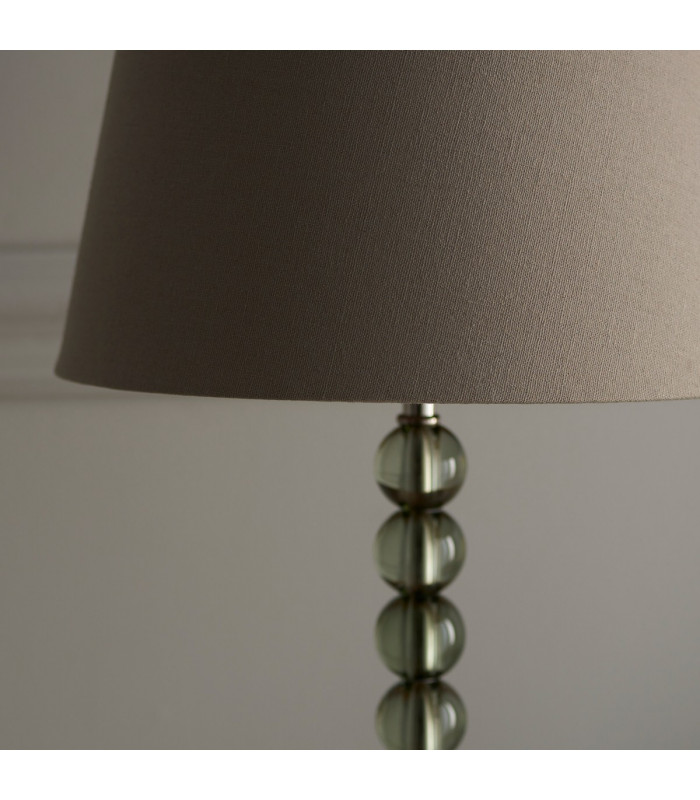 Adelie & Cici Base & Shade Table Lamp Grey Green Tinted Crystal Glass & Grey Fabric-6