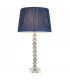 Adelie & Wentworth Base & Shade Table Lamp Grey Green Tinted Crystal Glass & Midnight Blue Silk-1