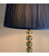 Adelie & Wentworth Base & Shade Table Lamp Grey Green Tinted Crystal Glass & Midnight Blue Silk-5