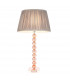 Adelie & Freya Base & Shade Table Lamp Blush Crystal Glass & Charcoal Grey Silk-1