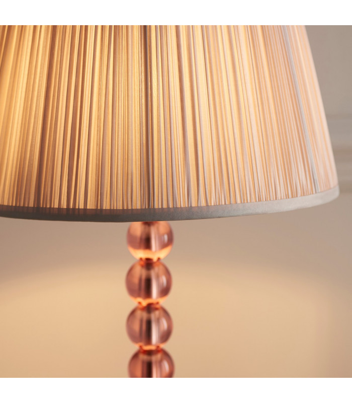 Adelie & Freya Base & Shade Table Lamp Blush Crystal Glass & Dusky Pink Silk-5
