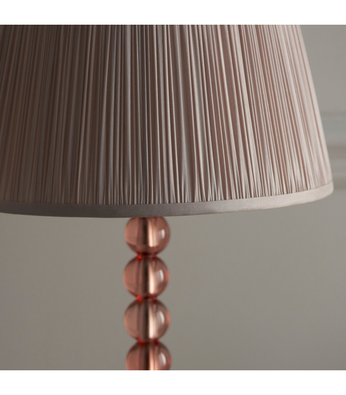Adelie & Freya Base & Shade Table Lamp Blush Crystal Glass & Dusky Pink Silk-6