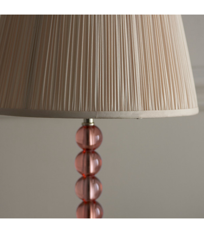 Adelie & Freya Base & Shade Table Lamp Blush Crystal Glass & Oyster Silk-6