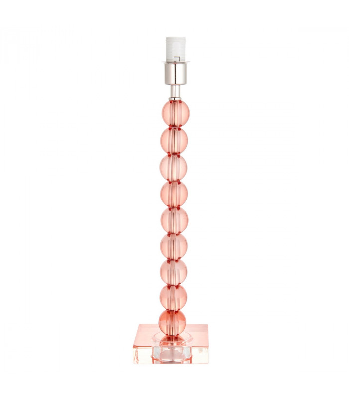 Adelie & Freya Base & Shade Table Lamp Blush Crystal Glass & Oyster Silk-7