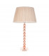Adelie & Freya Base & Shade Table Lamp Blush Crystal Glass & Oyster Silk-8