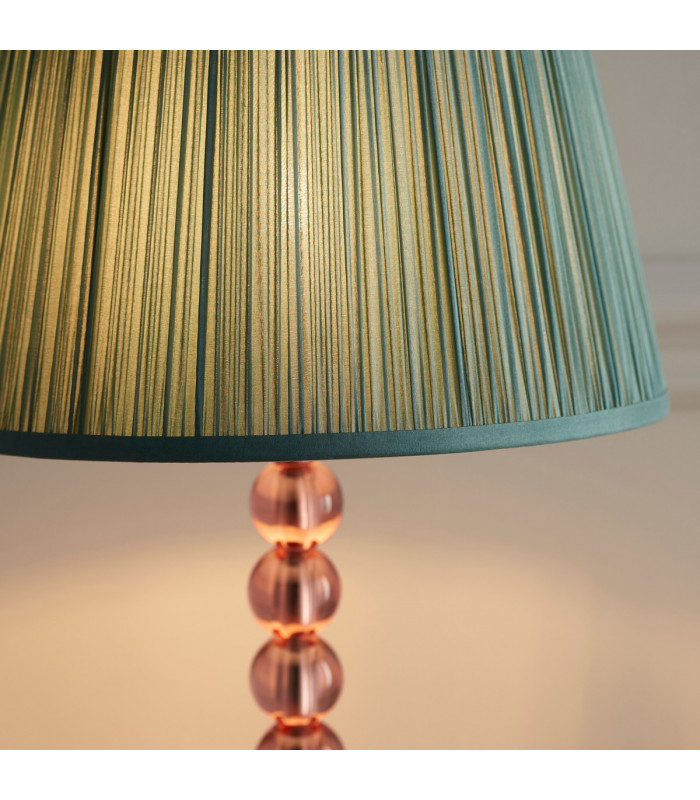 Adelie & Freya Base & Shade Table Lamp Blush Crystal Glass & Fir Silk-5