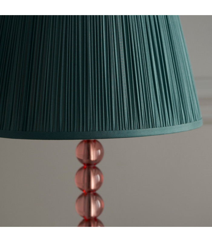 Adelie & Freya Base & Shade Table Lamp Blush Crystal Glass & Fir Silk-6