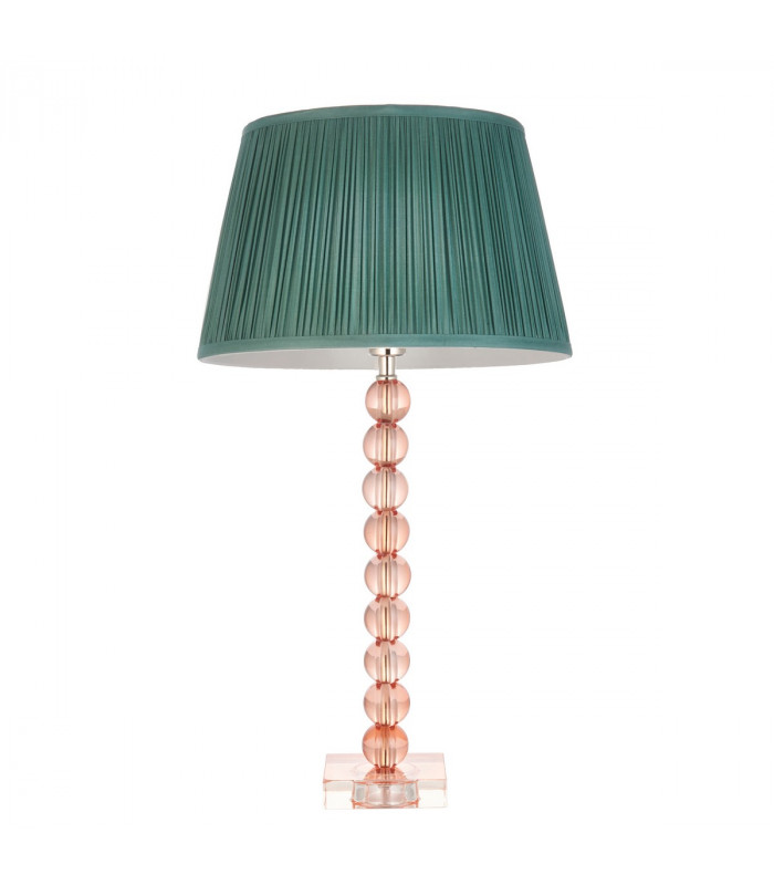 Adelie & Freya Base & Shade Table Lamp Blush Crystal Glass & Fir Silk-8