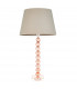 Adelie & Cici Base & Shade Table Lamp Blush Crystal Glass & Grey Fabric-8