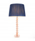 Adelie & Wentworth Base & Shade Table Lamp Blush Crystal Glass & Midnight Blue Silk-1