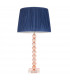 Adelie & Wentworth Base & Shade Table Lamp Blush Crystal Glass & Midnight Blue Silk-8