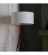 Tripod & Cylinder Base & Shade Floor Lamp Matt Black & Vintage White Fabric-5