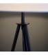 Tripod & Cylinder Base & Shade Floor Lamp Matt Black & Vintage White Fabric-6