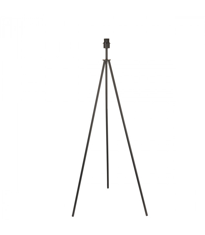 Tripod & Cylinder Base & Shade Floor Lamp Matt Black & Vintage White Fabric-7