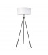 Tripod & Cylinder Base & Shade Floor Lamp Matt Black & Vintage White Fabric-8